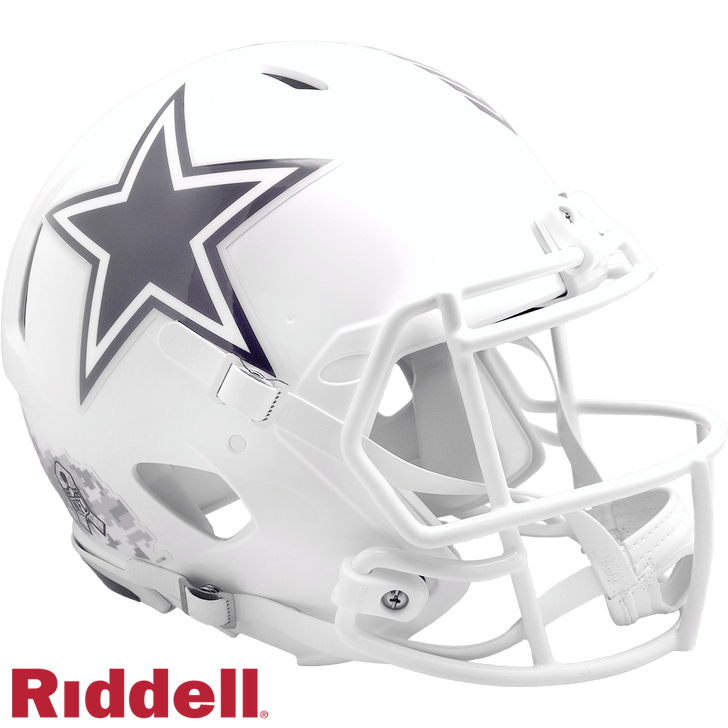 Dallas Cowboys Helmet Riddell Authentic Full Size Speed Style Salute To Service 2024