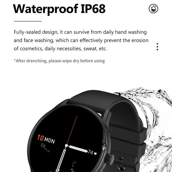 KW06PRO Smart Watch For Men Women 1.28 inch TFT Round 3D Curved Screen 285mAh Battery IP68 Waterpro