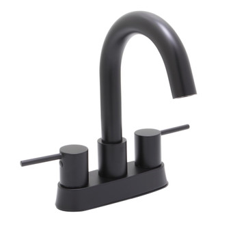 Huntington Brass Euro Matte Black Centerset Bathroom Sink Faucet 4 in.