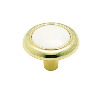 Amerock Allison Round Cabinet Knob 1-1/4 in. D 15/16 in. Polished Brass 1 pk