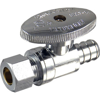 SharkBite 1/2 in. Crimp X 3/8 in. PEX Brass Straight Valve