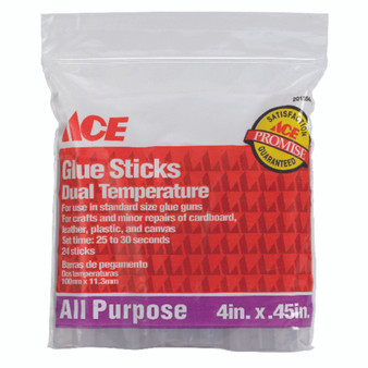 Ace 0.5 in. D X 4 in. L Glue Sticks Clear 24 pk
