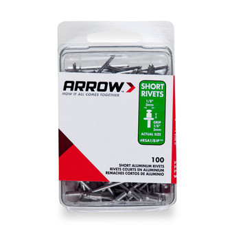 Arrow 1/8 in. D X 1/8 in. Aluminum Short Rivets Silver 100 pk