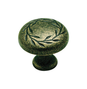 Amerock Natures Splendor Round Cabinet Knob 1-5/16 in. D 1-1/16 in. Weathered Brass 1 pk