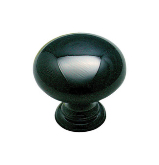 Amerock Modern Round Furniture Knob 1-1/4 in. D 1 in. Black Nickel 1 pk
