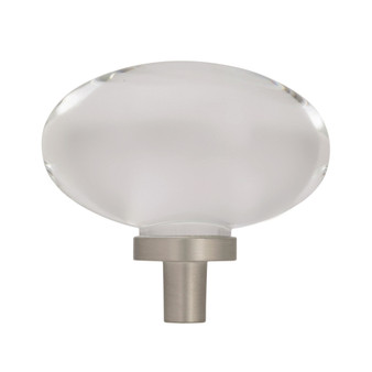 Amerock Glacio Oval Cabinet Knob 1-3/16 in. Satin Nickel 1 pk