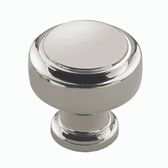 Amerock Highland Ridge Collection Round Cabinet Knob 1-3/16 in. D 1-1/4 in. Polished Nickel 1 pk