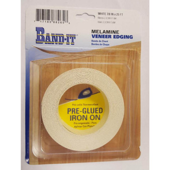 Band-It .030 in. X 7/8 in. W X 25 ft. L White Melamine Veneer Edging #2/BTR Premium Grade
