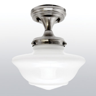 Design House Schoolhouse 10 in. H X 8.8 in. W X 8.8 in. L Satin Nickel Ceiling Fixture