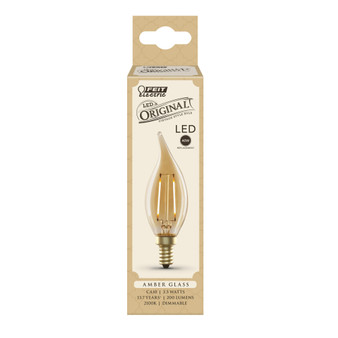 Feit CA10 E12 (Candelabra) LED Bulb Amber 40 Watt Equivalence 1 pk