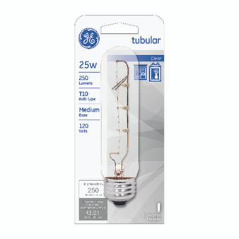 GE 25 W T10 Tubular Incandescent Bulb E26 (Medium) Soft White 1 pk
