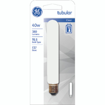 GE 40 W T6.5 Tubular Incandescent Bulb E17 (Intermediate) Daylight 1 pk