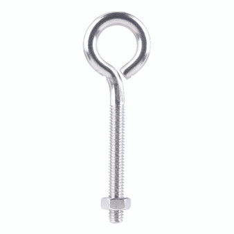 Hampton 5/16 in. X 4 in. L Stainless Stainless Steel Eyebolt with Nut Nut Included