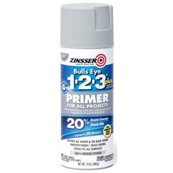 Zinsser Bulls Eye 123 Gray Flat Water-Based Primer 13 oz