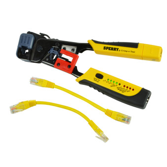 Sperry 8 in. Crimping Tool with Tester Yellow 1 pk