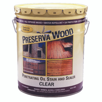 Preserva Wood Transparent Smooth Clear Oil-Based Oil Penetrating Wood Stain/Sealer 5 gal