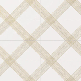 Estelle 12x12 Satin Ceramic Tile in Deco 2 White Gold