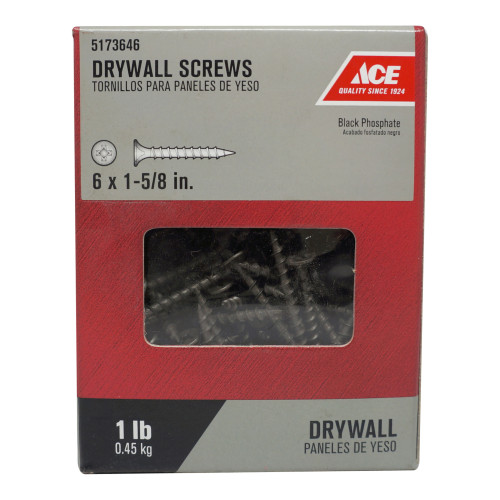 Ace No. 6 wire X 1-5/8 in. L Phillips Drywall Screws 1 lb 230 pk