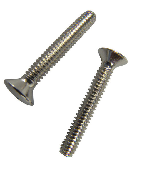 Danco No. 1/4-20 X 1-1/2 in. L Slotted Oval Head Chrome-Plated Brass Overflow Plate Screw