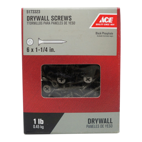 Ace No. 6 wire X 1-1/4 in. L Phillips Drywall Screws 1 lb 283 pk
