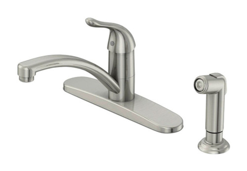 OakBrook Pacifica One Handle Brushed Nickel Kitchen Faucet Side Sprayer Included