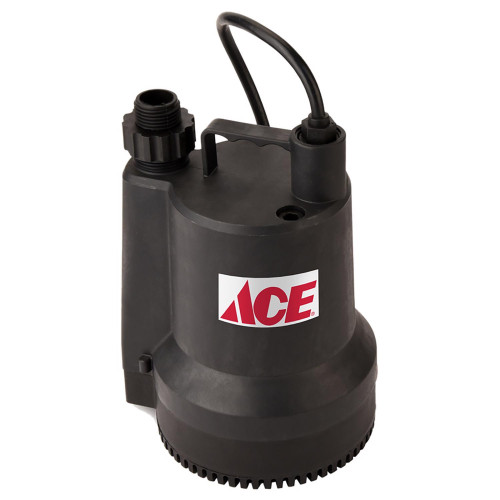 Ace 1/6 HP 1680 gph Thermoplastic Switchless Switch AC Utility Pump