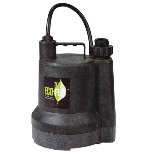 ECO-FLO SUP Series 1/4 HP 1980 gph Thermoplastic Switchless Switch Manual Submersible Utility Pump