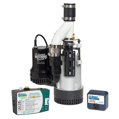The Basement Watchdog Big Combo 1/2 HP 4,400 gph Cast Iron Dual Reed Switch AC Backup Sump Pump