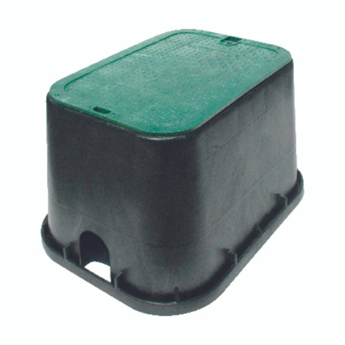 NDS 16 in. W X 12-1/4 in. H Rectangular Valve Box with Overlapping Cover Black/Green