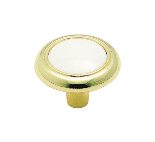 Amerock Allison Round Cabinet Knob 1-1/4 in. D 15/16 in. Polished Brass 1 pk