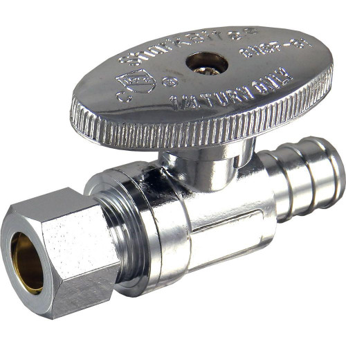 SharkBite 1/2 in. Crimp X 3/8 in. PEX Brass Straight Valve