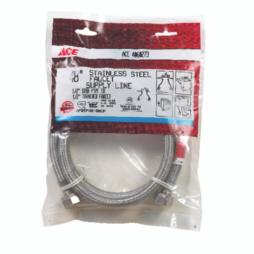 Ace 1/2 in. FIP X 1/2 in. D FIP 48 in. Braided Stainless Steel Supply Line