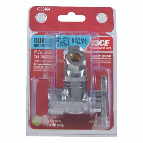 Ace FIP Compression Brass Dual Shut-Off Valve