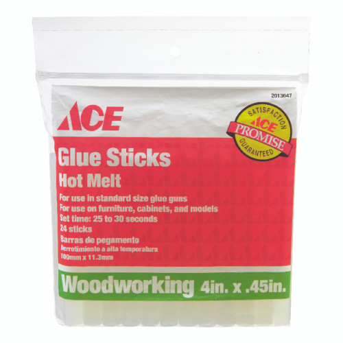 Ace .45 in. D X 4 in. L Woodworking Glue Sticks Clear 24 pk