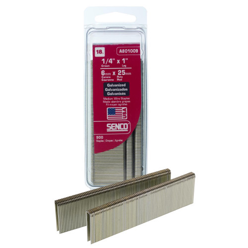 Senco 1/4 in. W X 1 in. L 18 Ga. Narrow Crown Finish Staples 900 pk