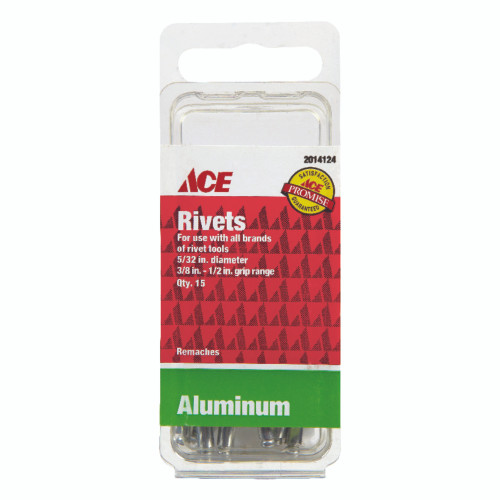Ace 5/32 in. D X 1/2 in. Aluminum Rivets Silver 15 pk