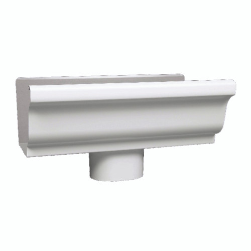 Amerimax 5.5 in. W X 10.5 in. L White Aluminum K End w/Drop