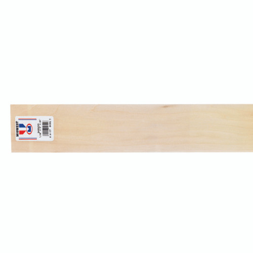 Midwest Products 1/16 in. X 3 in. W X 2 ft. L Basswood Sheet #2/BTR Premium Grade