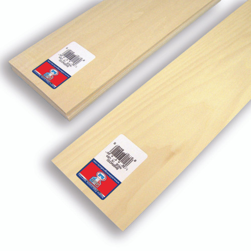 Midwest Products 1/32 in. X 4 in. W X 24 ft. L Basswood Sheet #2/BTR Premium Grade