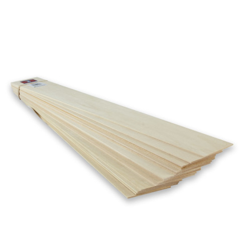 Midwest Products 3/32 in. X 3 in. W X 24 ft. L Basswood Sheet #2/BTR Premium Grade