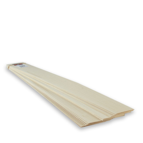 Midwest Products 1/32 in. X 3 in. W X 24 ft. L Basswood Sheet #2/BTR Premium Grade