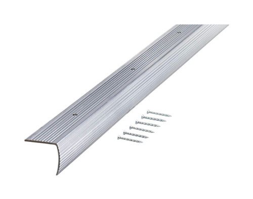 M-D 1.13 in. H X 36 in. L Prefinished Silver Aluminum Stair Edge