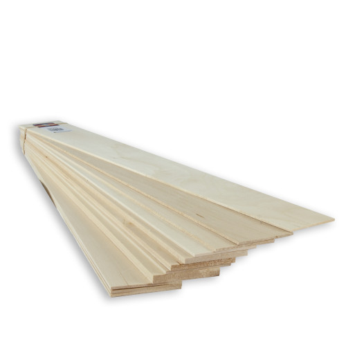 Midwest Products 1/8 in. X 3 in. W X 24 ft. L Basswood Sheet #2/BTR Premium Grade
