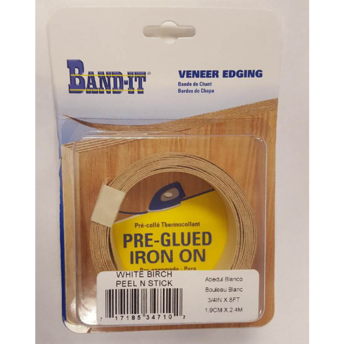 Band-It Peel-N-Stick .030 in. X 3/4 in. W X 8 ft. L White Birch Edge Banding #2/BTR Premium Grade