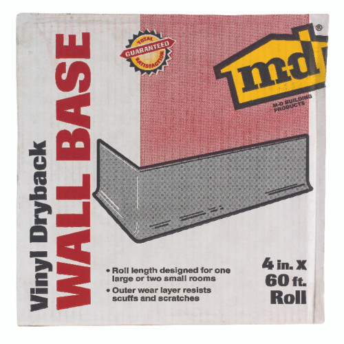 M-D 4 in. H X 4 in. W X 60 ft. L Prefinished Silver Gray Vinyl Wall Base