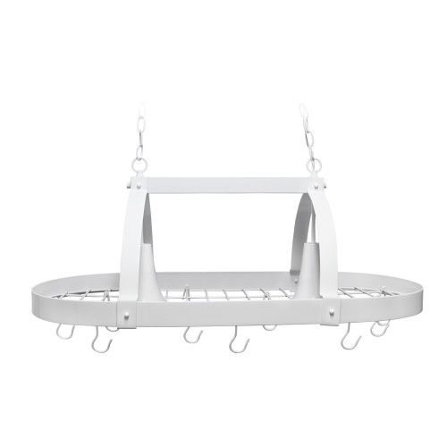 Elegant Designs 13.5 in. H X 19.25 in. W X 35.5 in. L White Ceiling Light Pot Rack