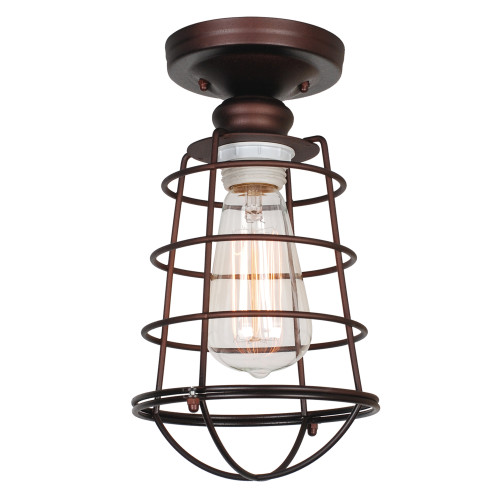 Design House Ajax 11 in. H X 6.3 in. W X 6.3 in. L Galvanized Ceiling Fixture