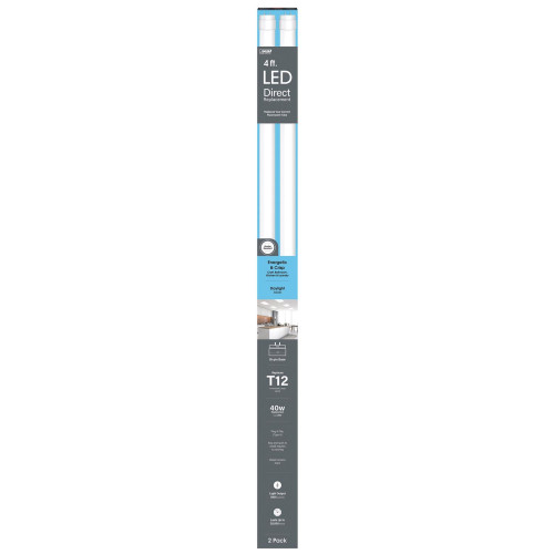 Feit Plug & Play T12 Daylight 48 in. G13 (Medium Bi-Pin) Linear LED Bulb 40 Watt Equivalence 2 pk