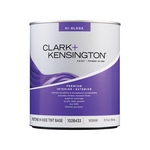 Clark+Kensington High-Gloss Tint Base Mid-Tone Base Premium Paint Exterior and Interior 1 qt