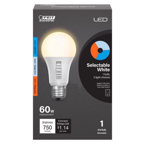 Feit A19 E26 (Medium) LED Bulb Multi-Colored 60 Watt Equivalence 1 pk
